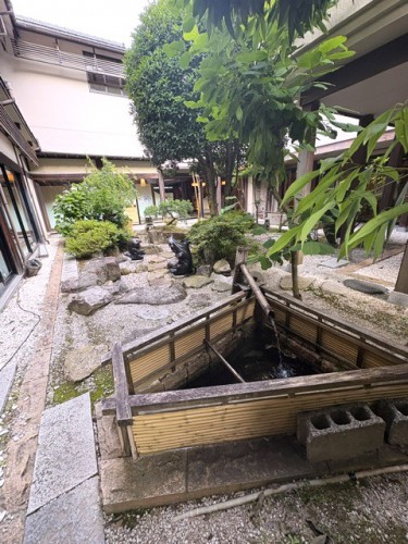 中庭の井戸：湧き水！